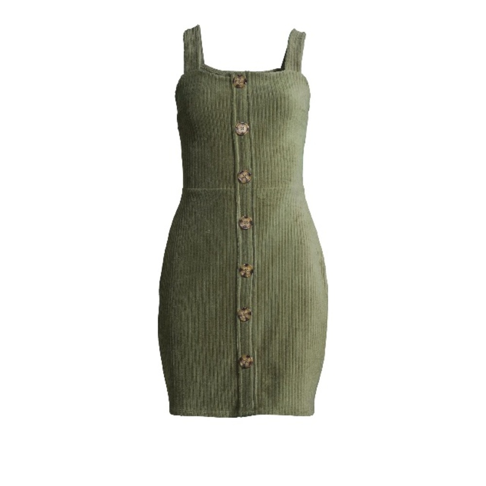 No Boundaries Juniors' Front Buttons Rib Jumper - Picture 1 of 4